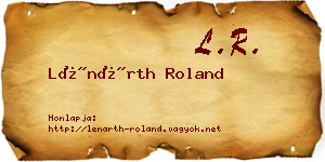 Lénárth Roland névjegykártya